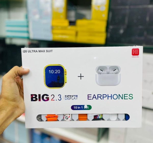 I20 Ultra Max Suit Smart Watch with Earbuds